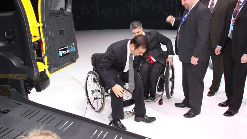 Illustration for article titled Nissan Finally Unveils Wheelchair-Accessible Cab